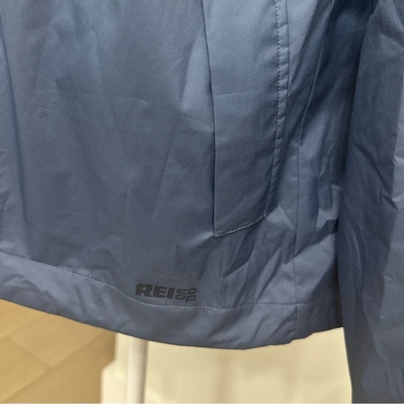 REI Co-op Rain Hooded Jacket Women's Thunder Blue Size Medium - Picture 5 of 10